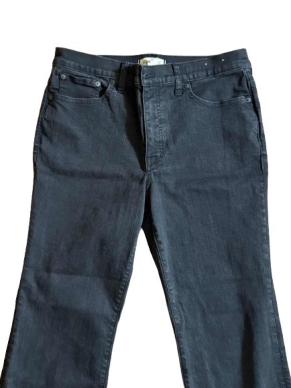 Madewell Kick Out Black Jeans Size 31 Mid Rise Kick Flare Stretch Denim Pants - Picture 5 of 8